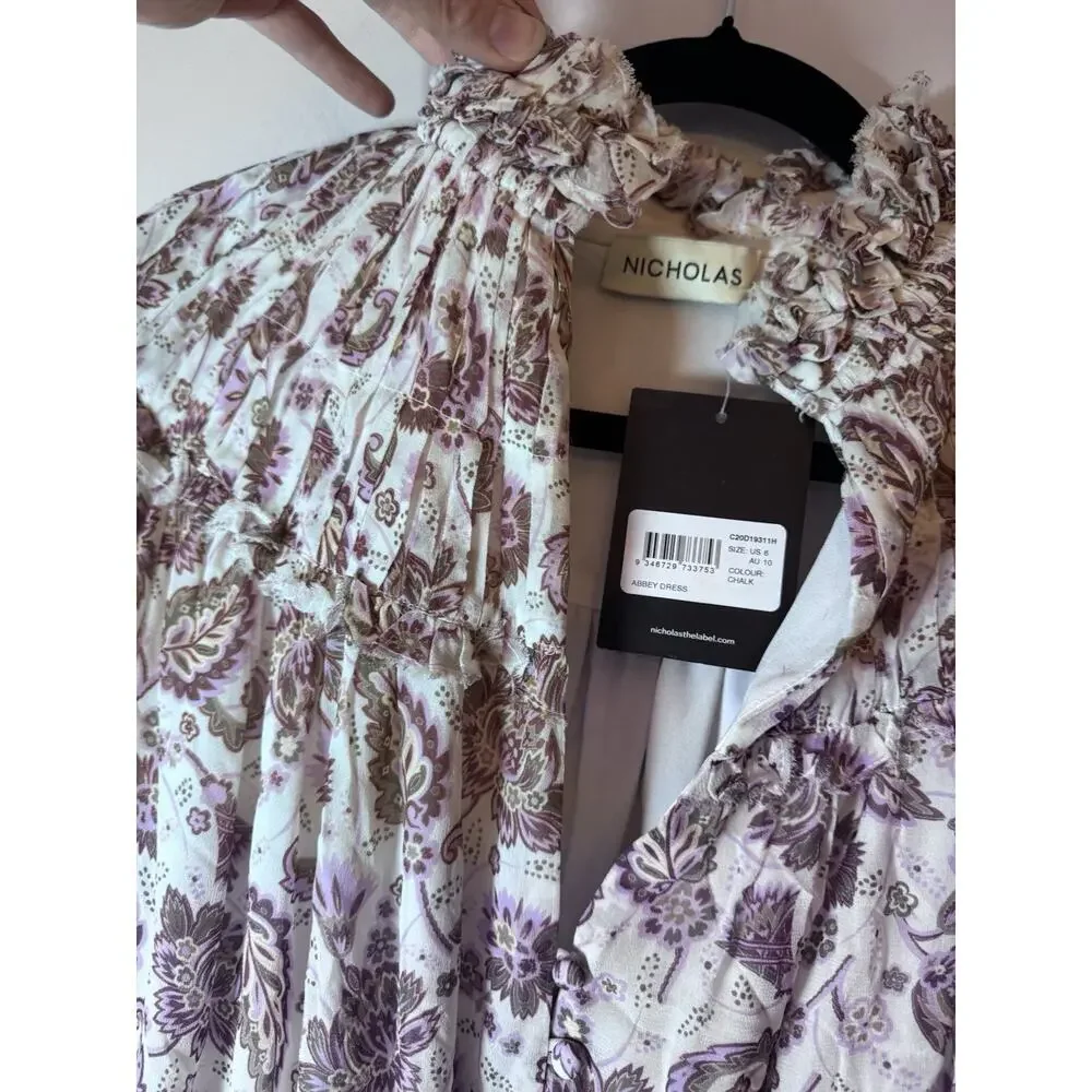 Nicholas Abbey Mock Neck Mini Dress Sz 6 NWT